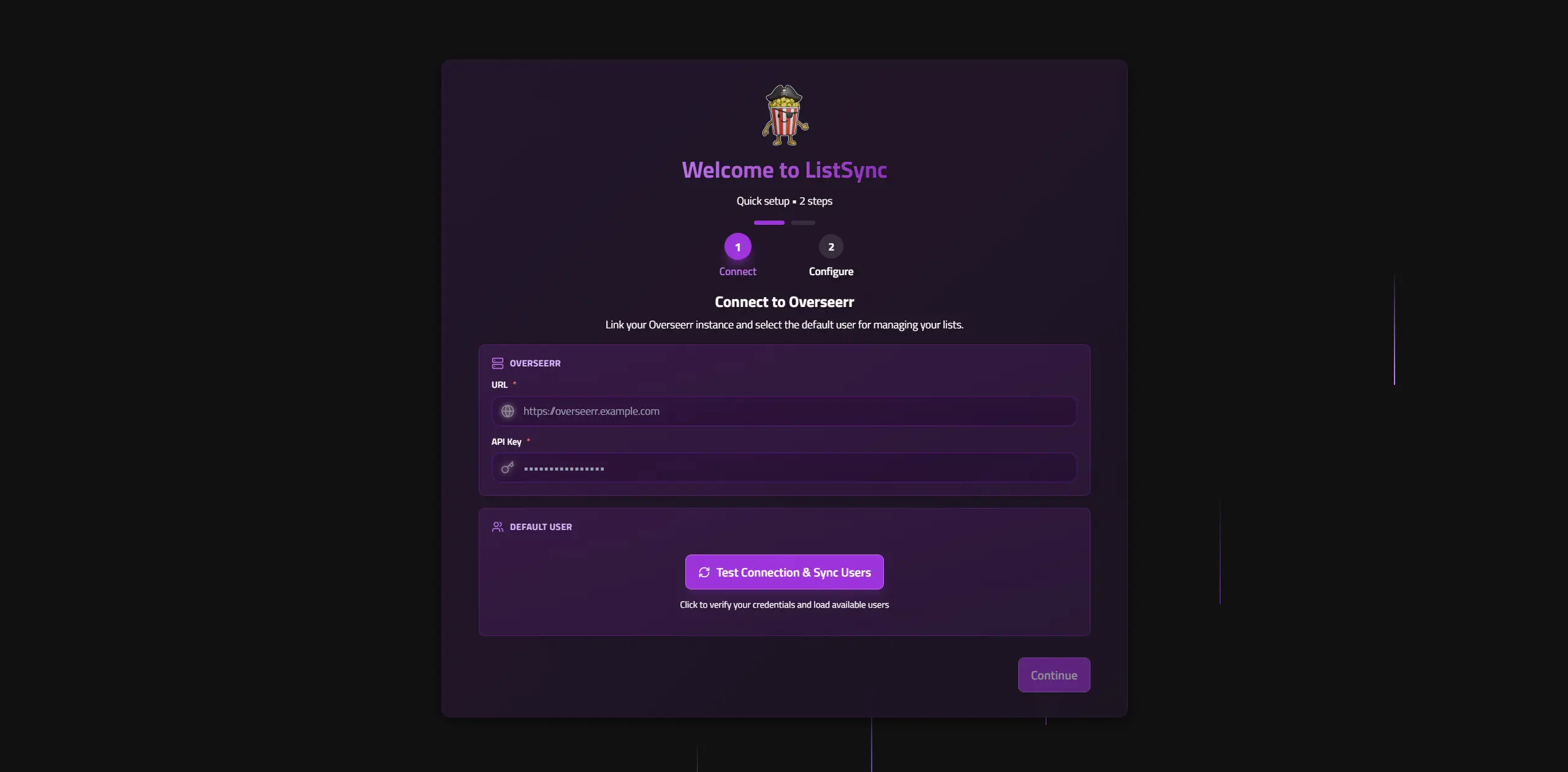 Dashboard Setup Wizard