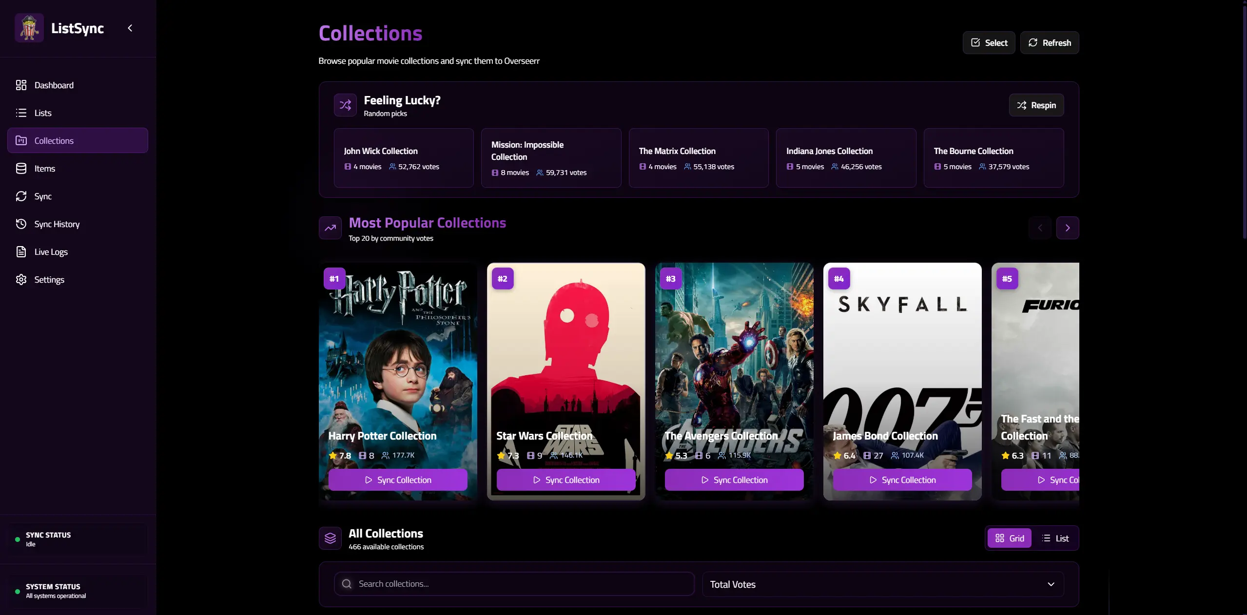 Collections Sync Feature